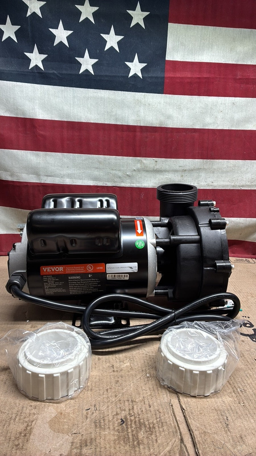 Vevor 48-Frame 2 Speed SPA Pump Hot TubPump 1/150 GP.5 HPM or 0.46 HP/70 GPM OB