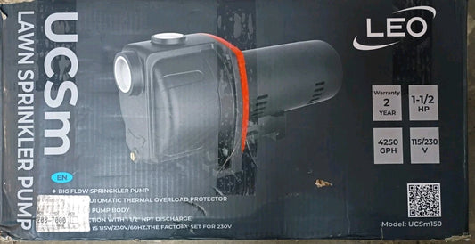 Leo 1-1/2hp Lawn Sparkler Pump Model Ucsm150 New Open Box.