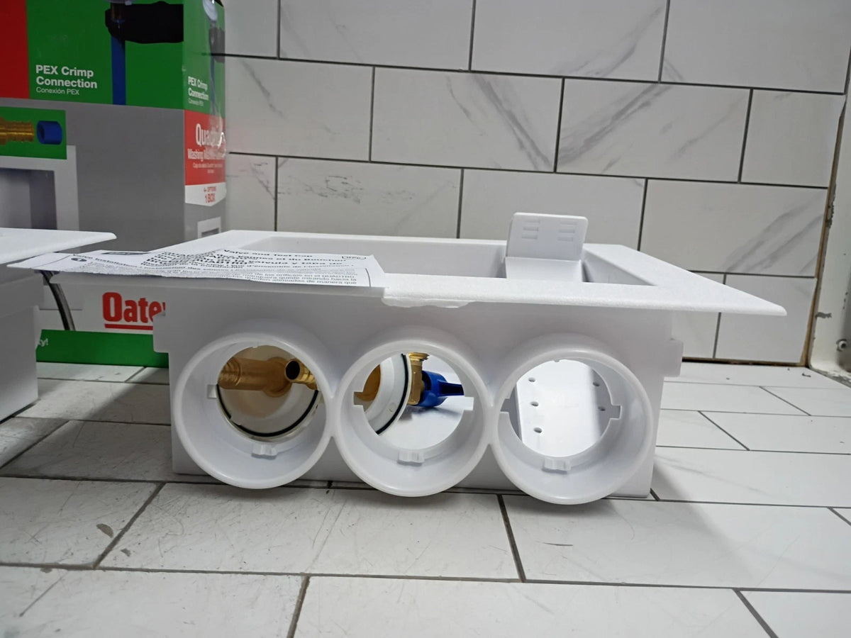(2 Pack) Oatey Quadtro 38528 Washing Machine Outlet Box With PEX Crimp Valves OB