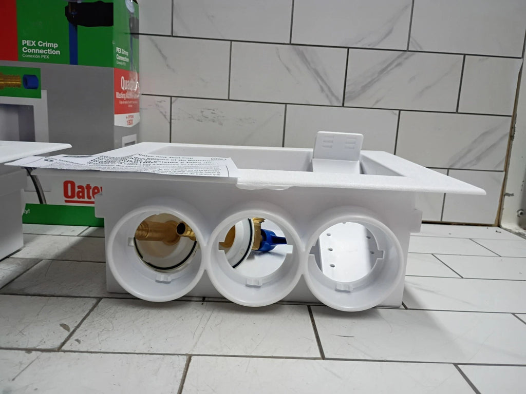 (2 Pack) Oatey Quadtro 38528 Washing Machine Outlet Box With PEX Crimp Valves OB
