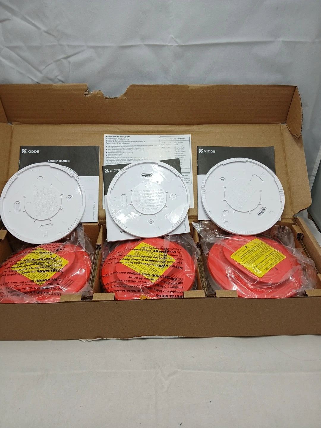 3 Kidde Smoke & Carbon Monoxide Detector for Home, AA Battery Powered, Voice