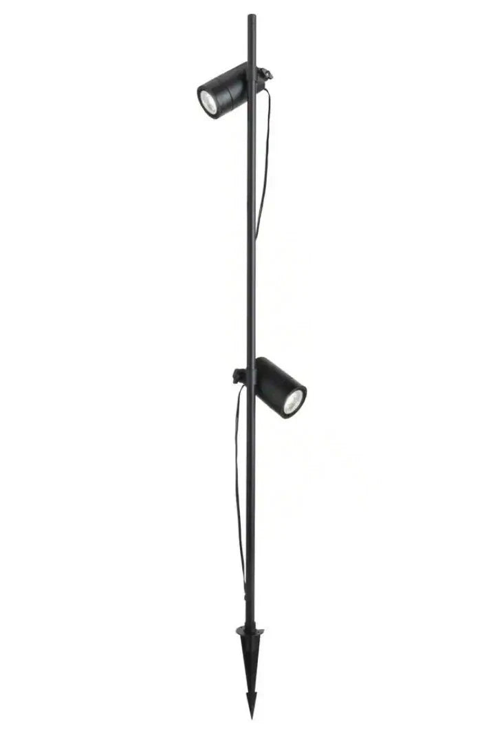 4 PCK Hampton Bay Dual Spot Light Pole, Low Volt, Black Finish Metal, 960 Lumens