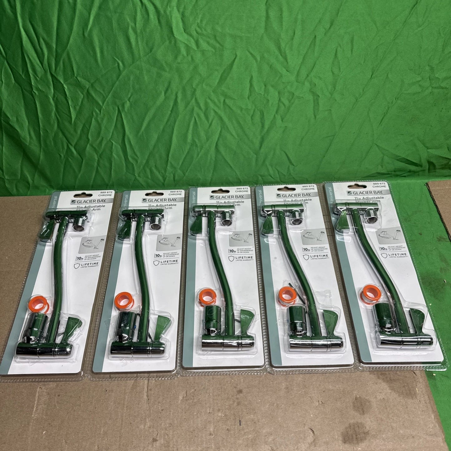 LOT OF 5 Glacier Bay 11in Adjustable Shower Arm Chrome #889 672