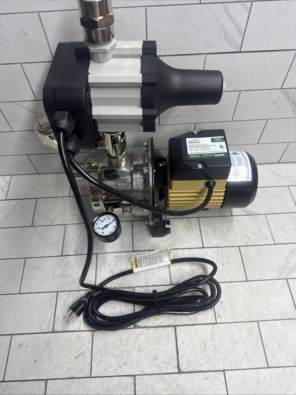 K2 Pump WPSO7505PCK Automatic Booster Pump 3/4HP Stainless Steel Controller 115V