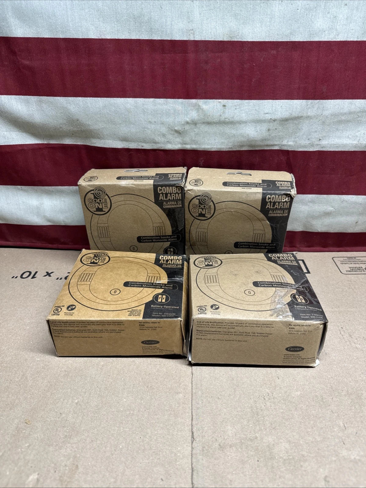 (4) Kidde Code One AA Battery Power Smoke and Carbon Monoxide Detector 900-CUDR.
