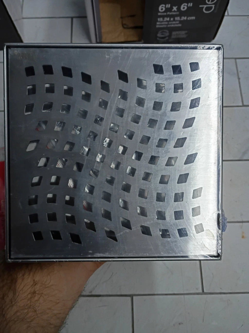 2-PK OATEY DSS4060R-d-04 Designline 6"x6" Square Shower Drain Grate - Open Box