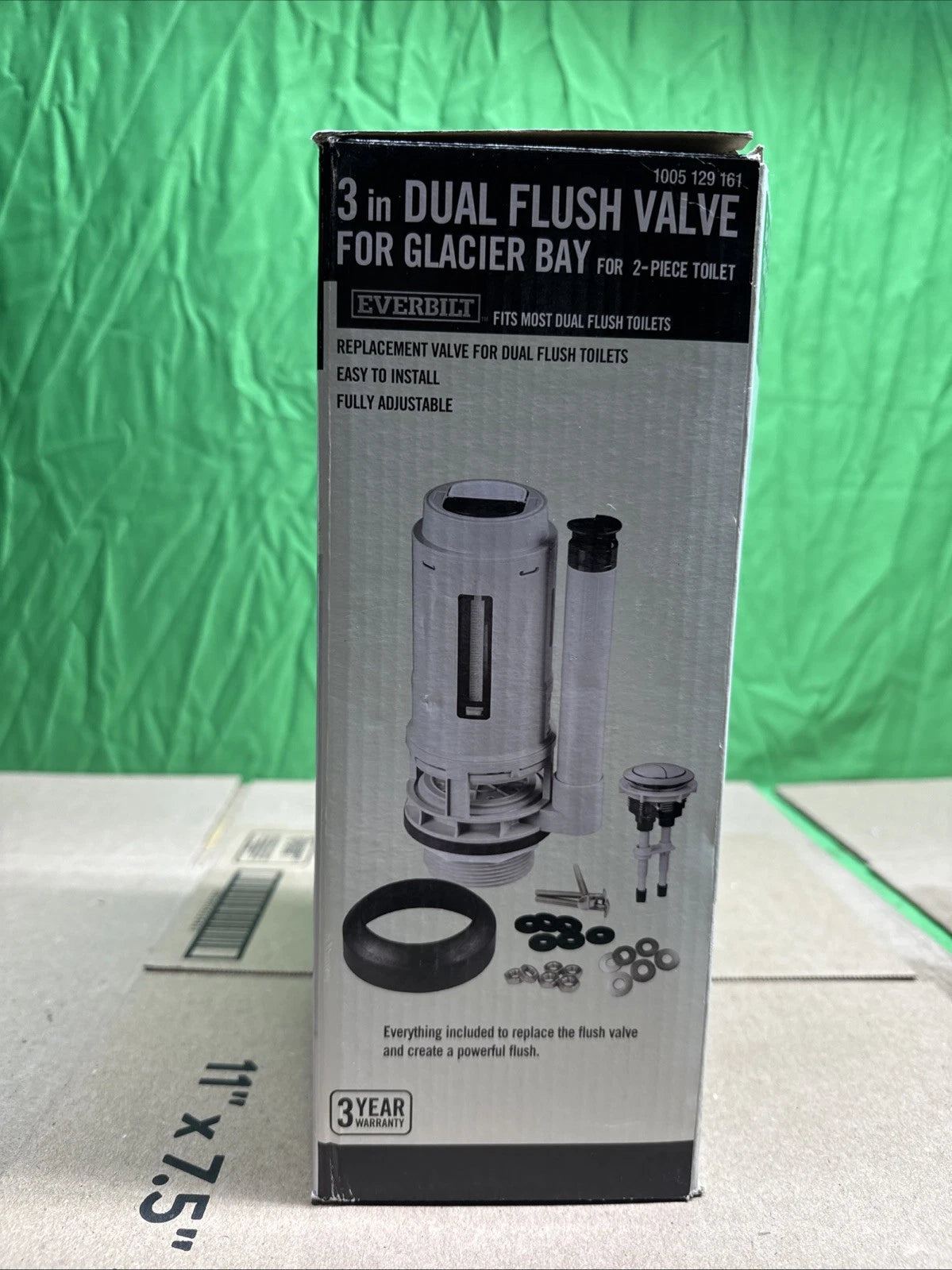 NIB Everbilt Dual Flush Valve Set Plastic Gray 3" Toilets 1005 129 161