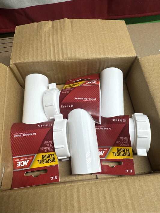 3pack ACE Disposal Elbow For Garbage Disposal 1-1/2" x 4" #49143