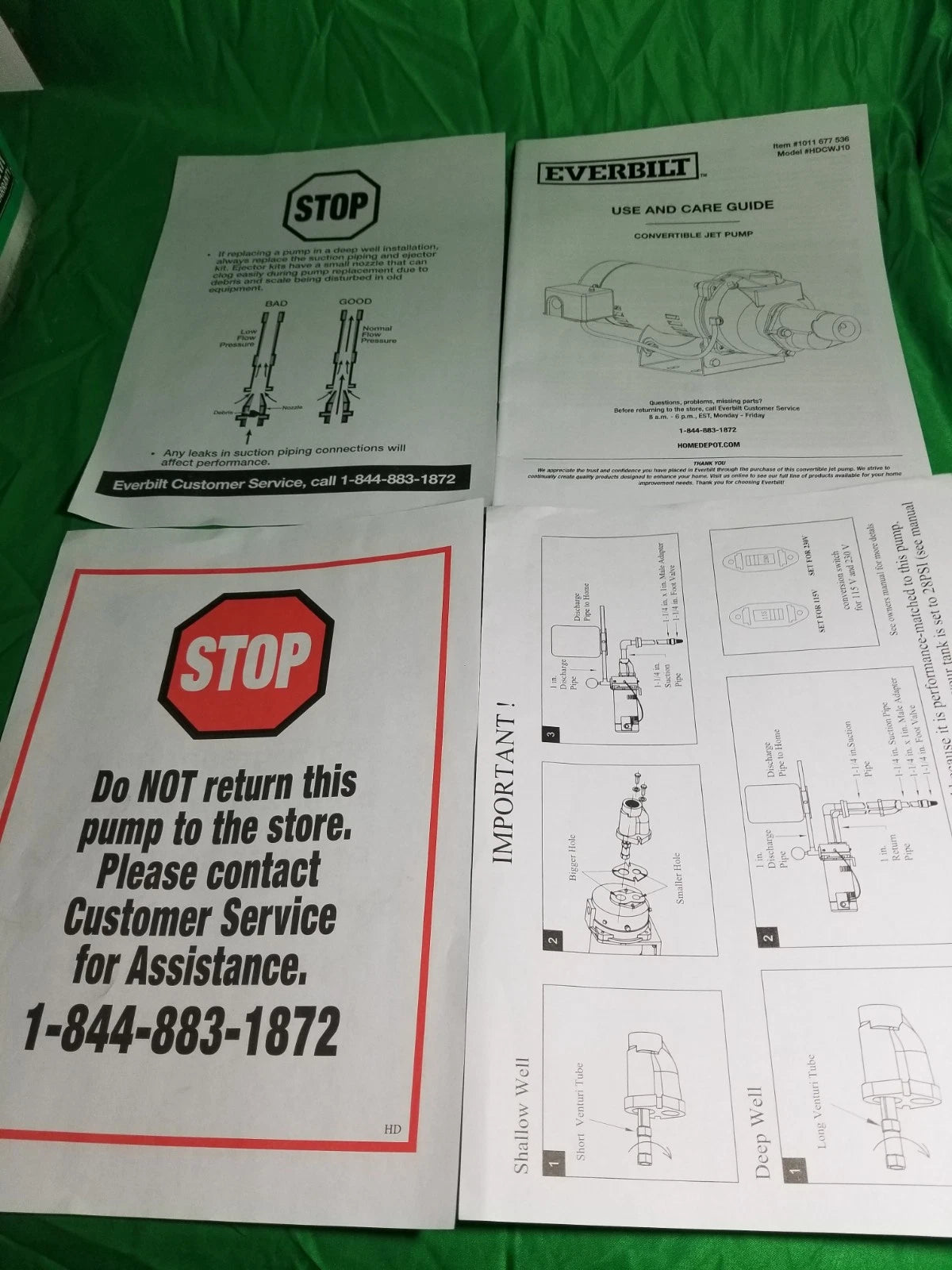 Everbilt 1 HP Professional Convertible Jet Pump NEW OPEN BOX