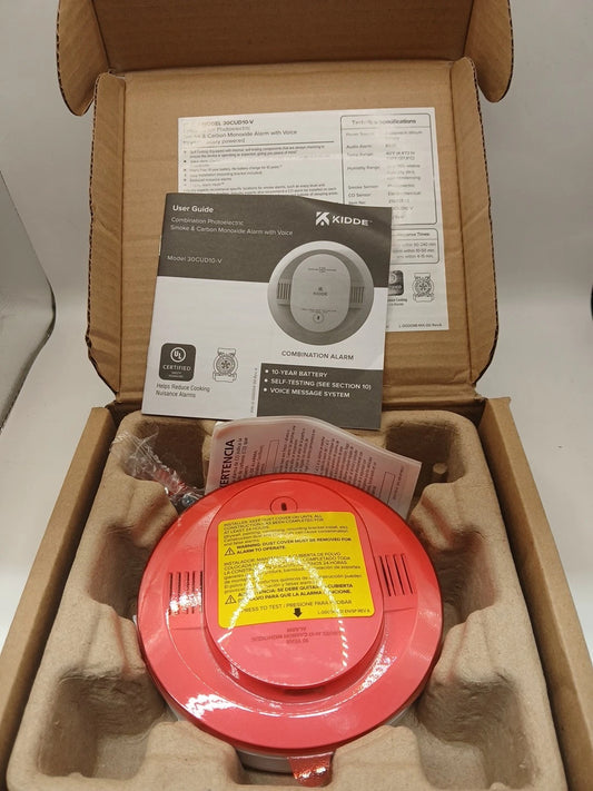 Kidde Smoke & Carbon Monoxide Detector Voice Alerts 30CUD10-V NEW OPEN BOX