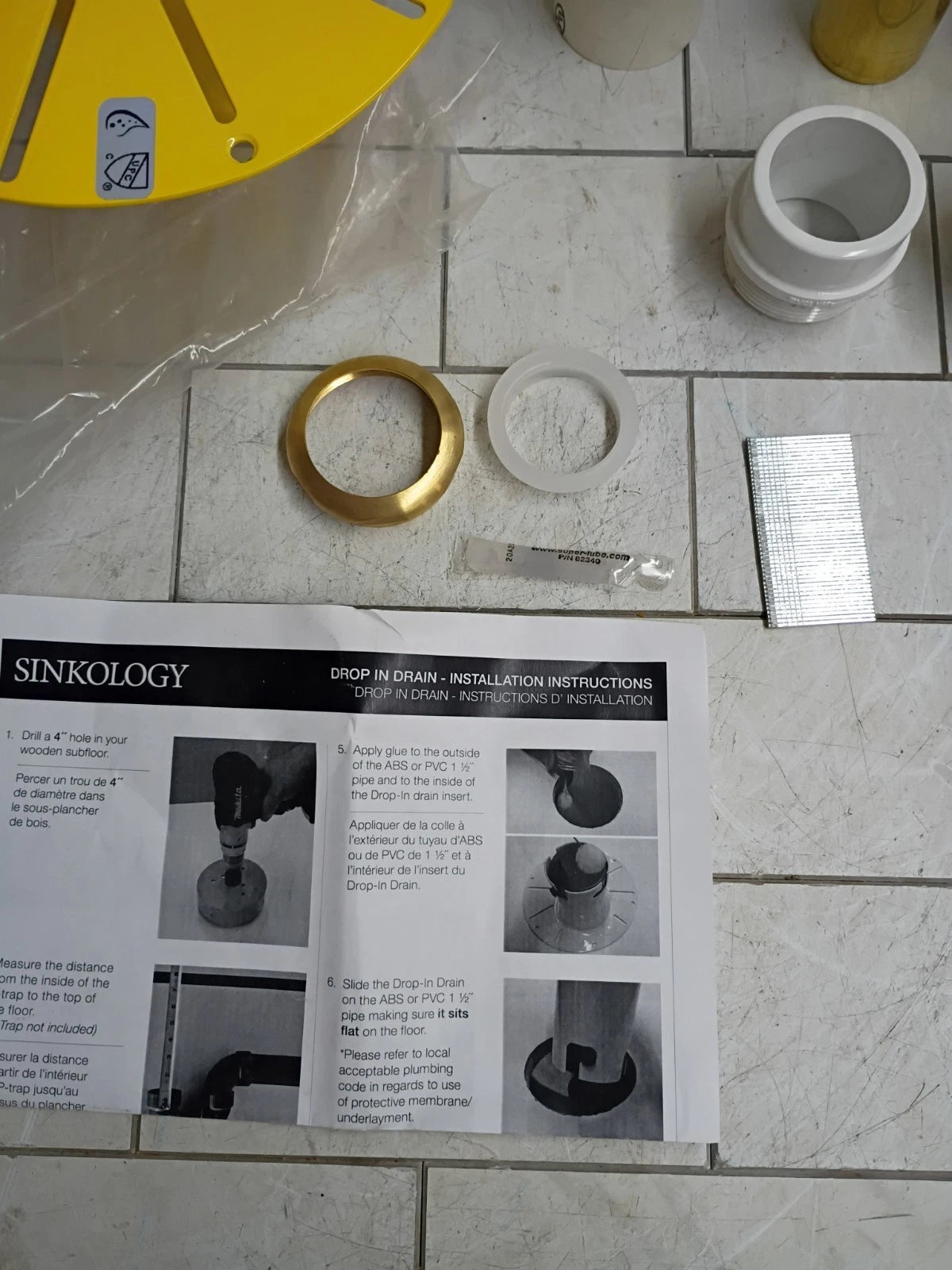 SINKOLOGY SinkSense PVC Quick-Fit Bathtub Drop-in Rough-In Kit SDT901-PCV OB