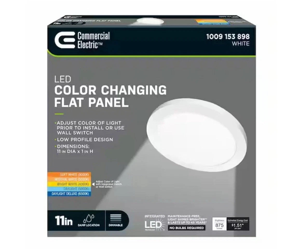 Commercial Electric 11 in. White LED Round Ceiling Light