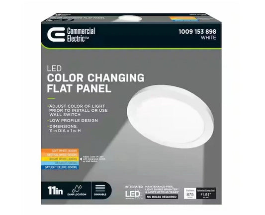 Commercial Electric 11 in. White LED Round Ceiling Light