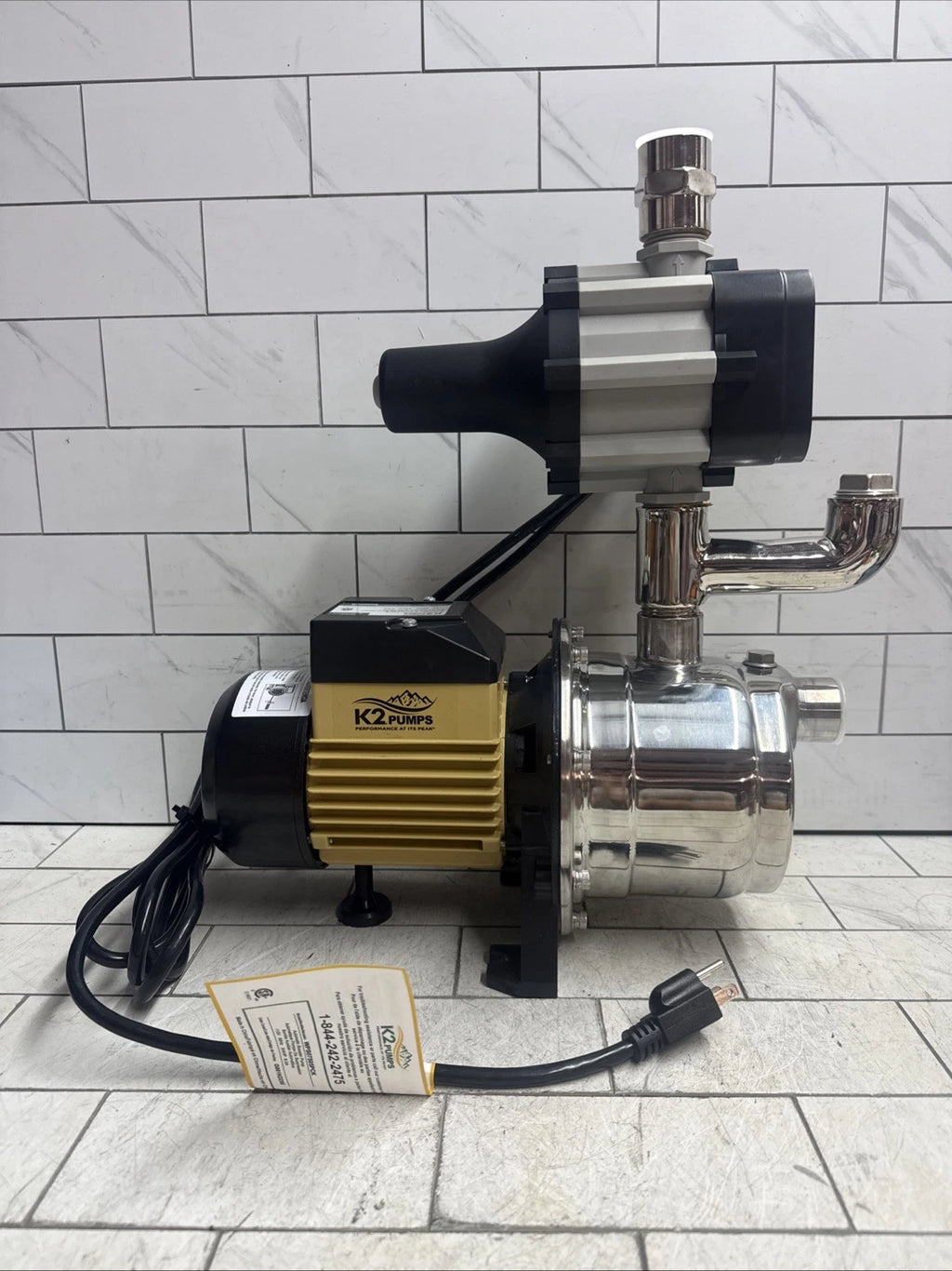 K2 Pump WPSO7505PCK Automatic Booster Pump 3/4HP Stainless Steel Controller 115V