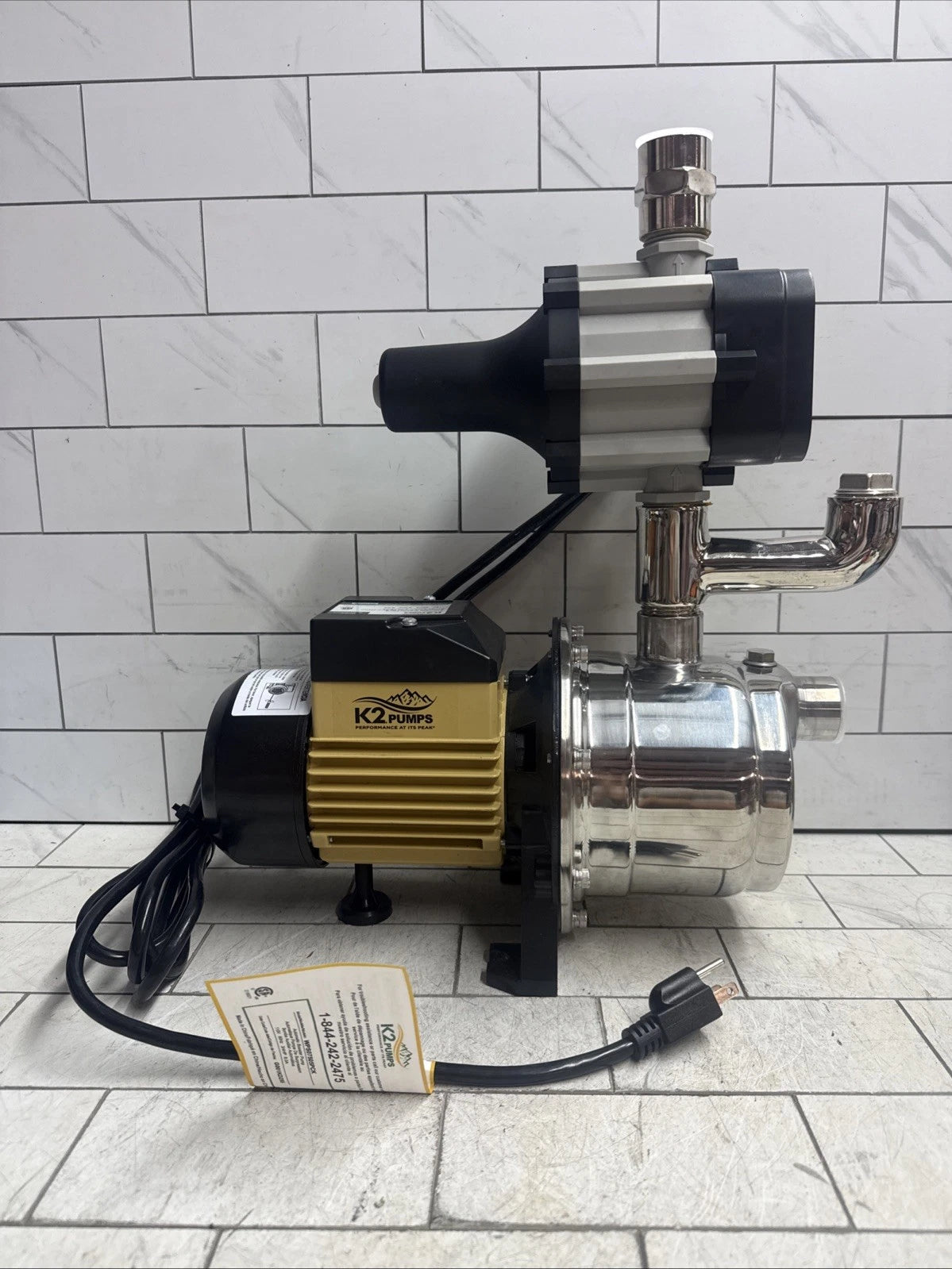 K2 Pump WPSO7505PCK Automatic Booster Pump 3/4HP Stainless Steel Controller 115V