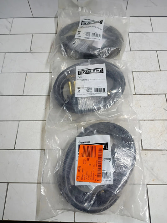 3pk Everbilt Electric 4ft 50 Amp 4 Wire Range Cord 61245HD New