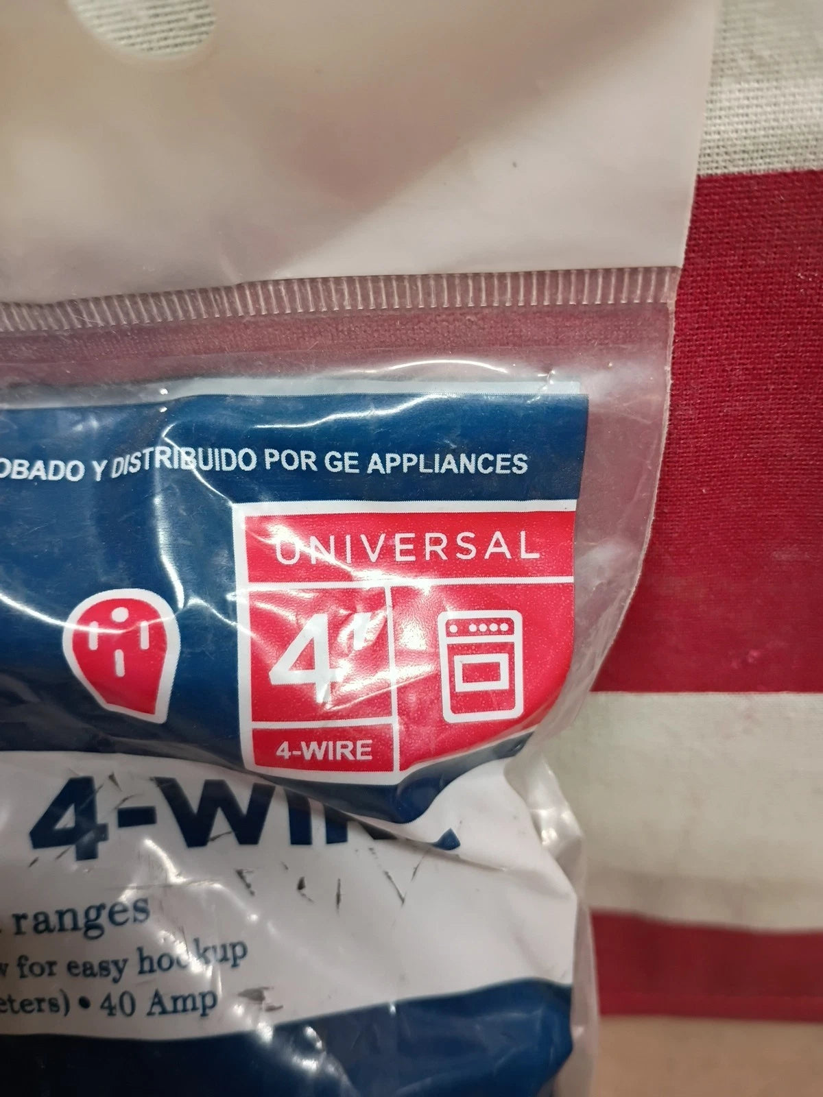 2PK GE WX09X10037 Electric Range 4 foot power cord, Open Box,