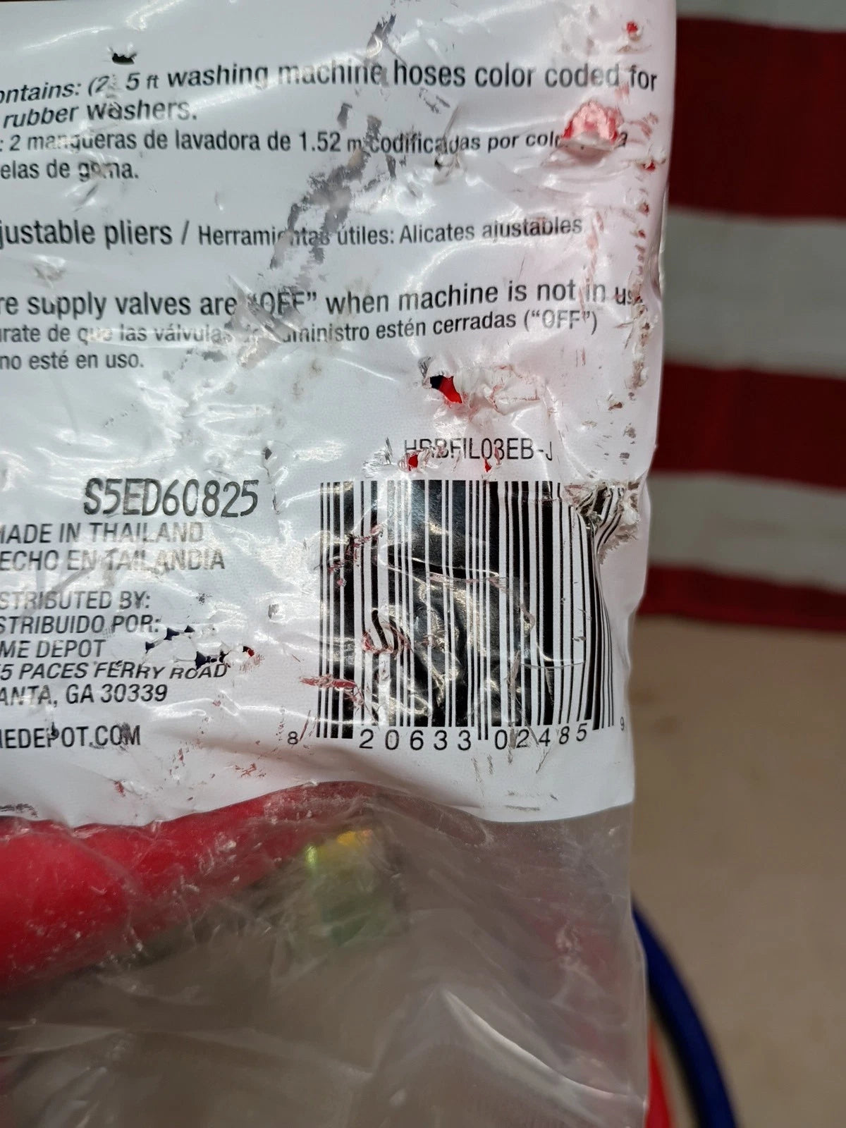 2-Pair Everbilt HRBFIL03EB-J Washing Machine Fill Hose 3/4" FIP x 3/4" FIP x 60"