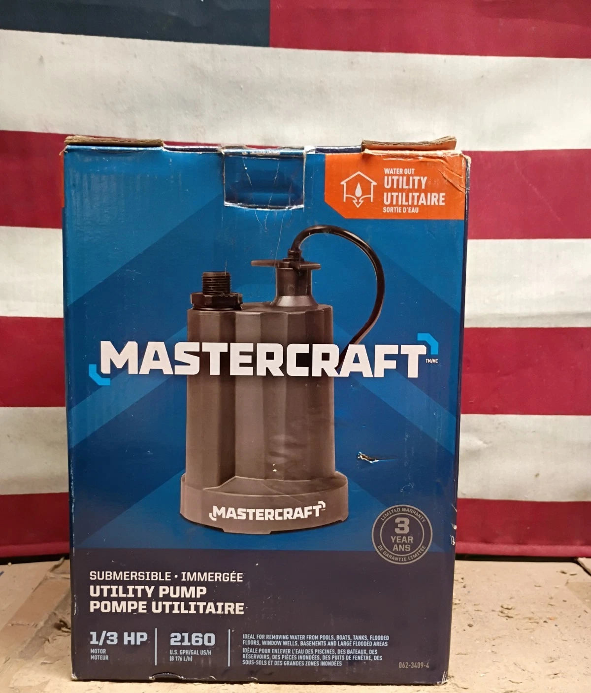 Mastercraft 1/3-HP Submersible Electric Utility Pump Open Box