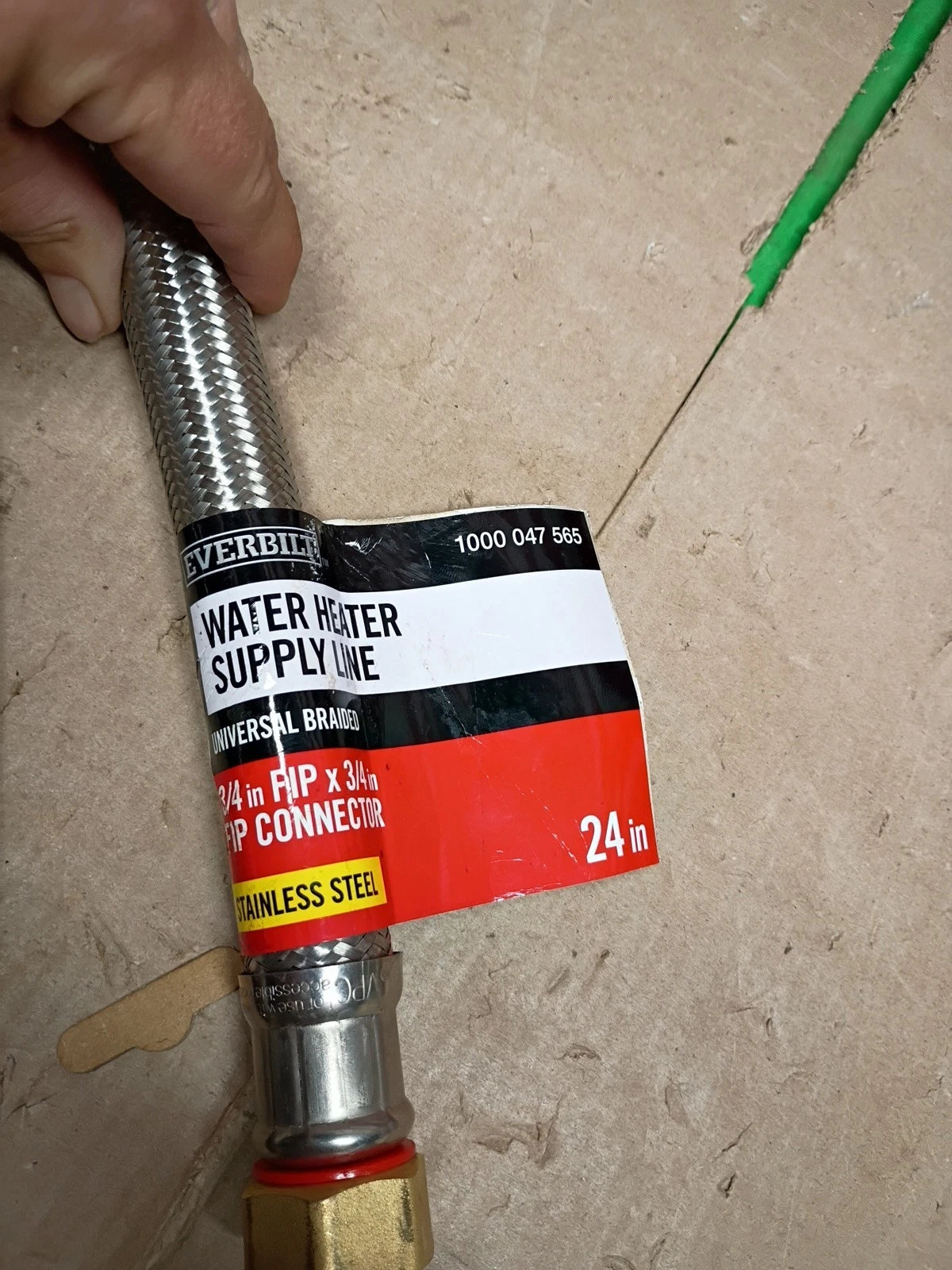 4pk 3/4 in. FIP x 3/4 in. FIP x 24 in. Stainless Steel Water Heater Supply Line