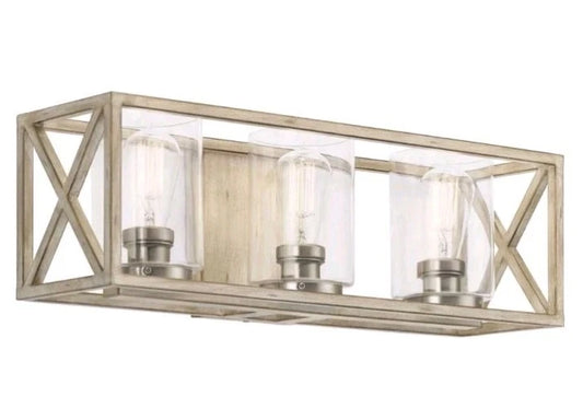 Kichler 55065 Moorgate 3 Light 23” Bathroom Vanity Light Antique White Open Box