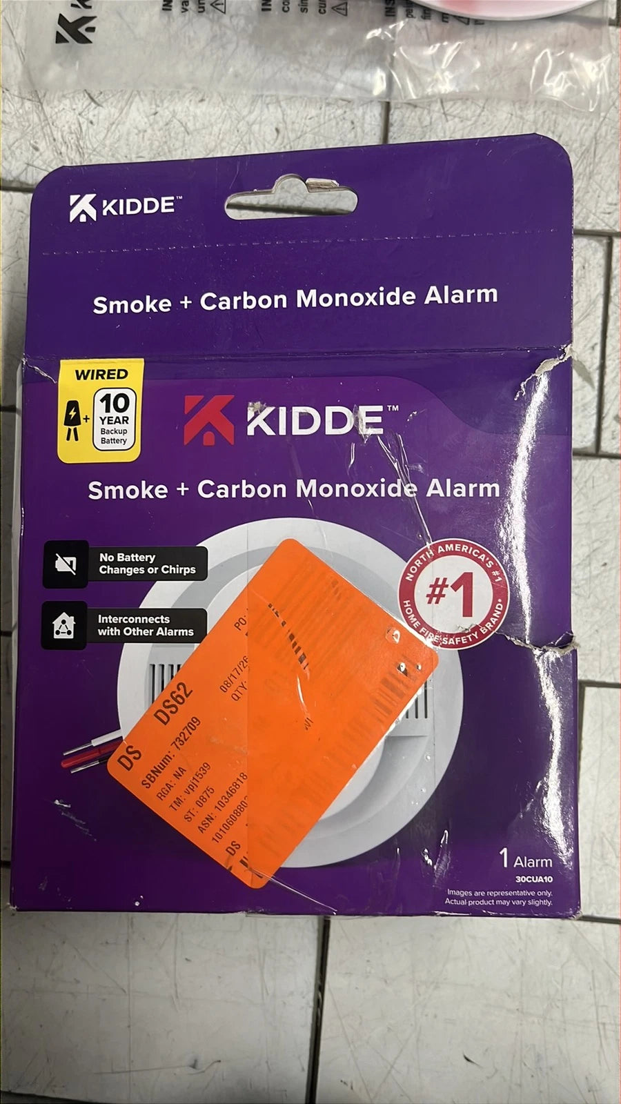 Kidde 30CUA10 10yr Combination Photoelectric Smoke CarbonMonoxide Alarm Hardwire