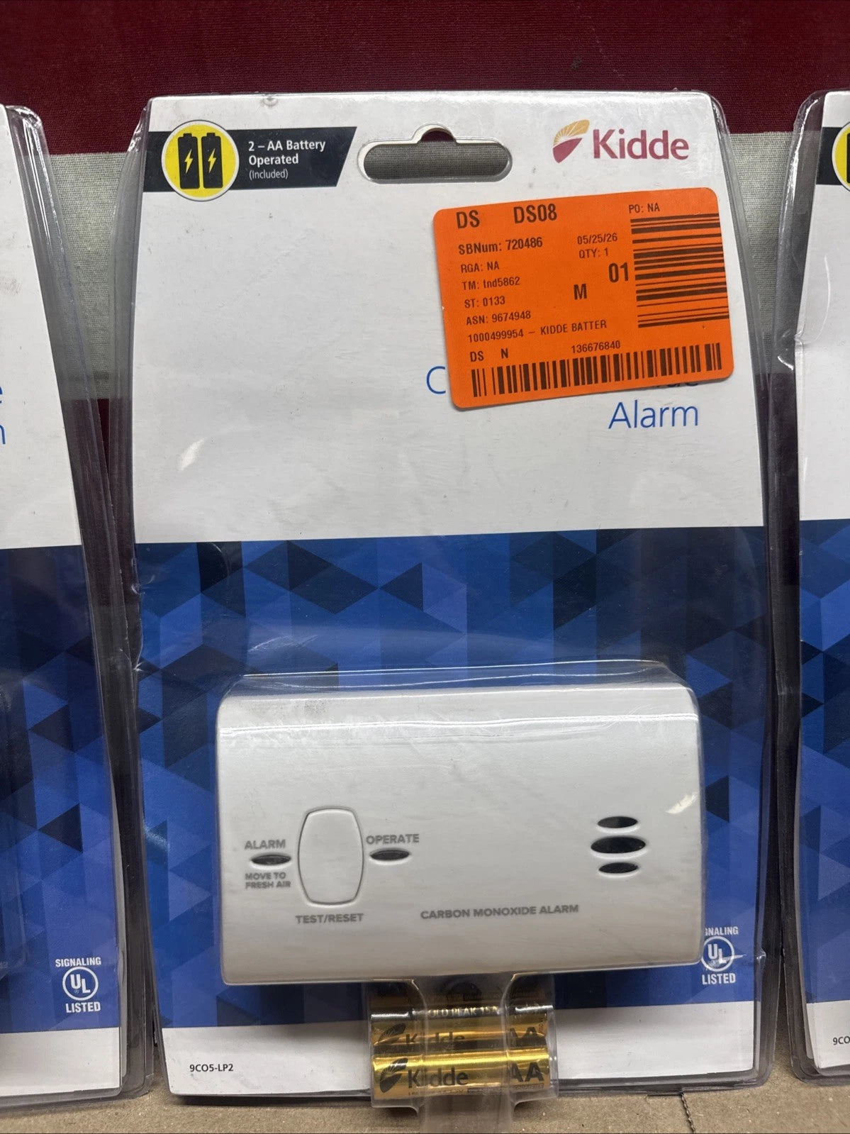 3 Pack Kidde FireX Carbon Monoxide Alarm 9CO5-LP2 Battery Operated