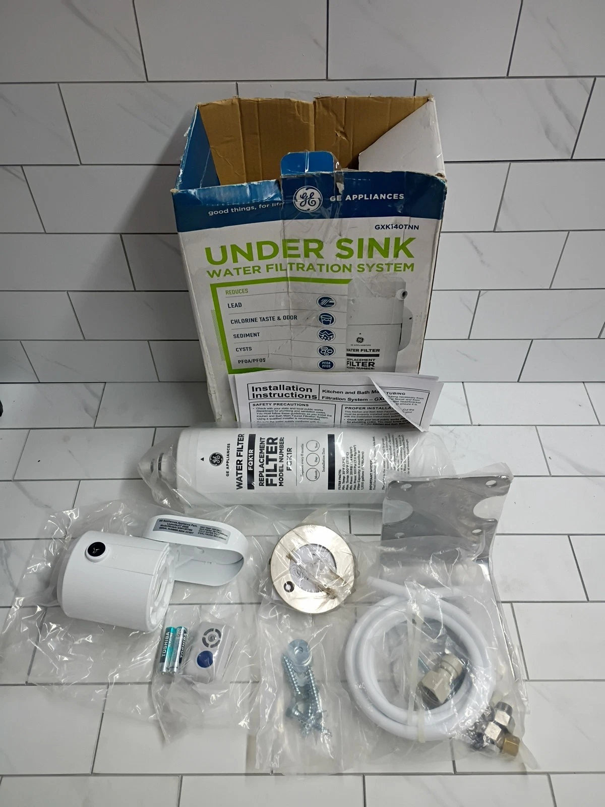 GE GXK140TNN Under Sink Single Stage High Flow Water Filtration System New OB