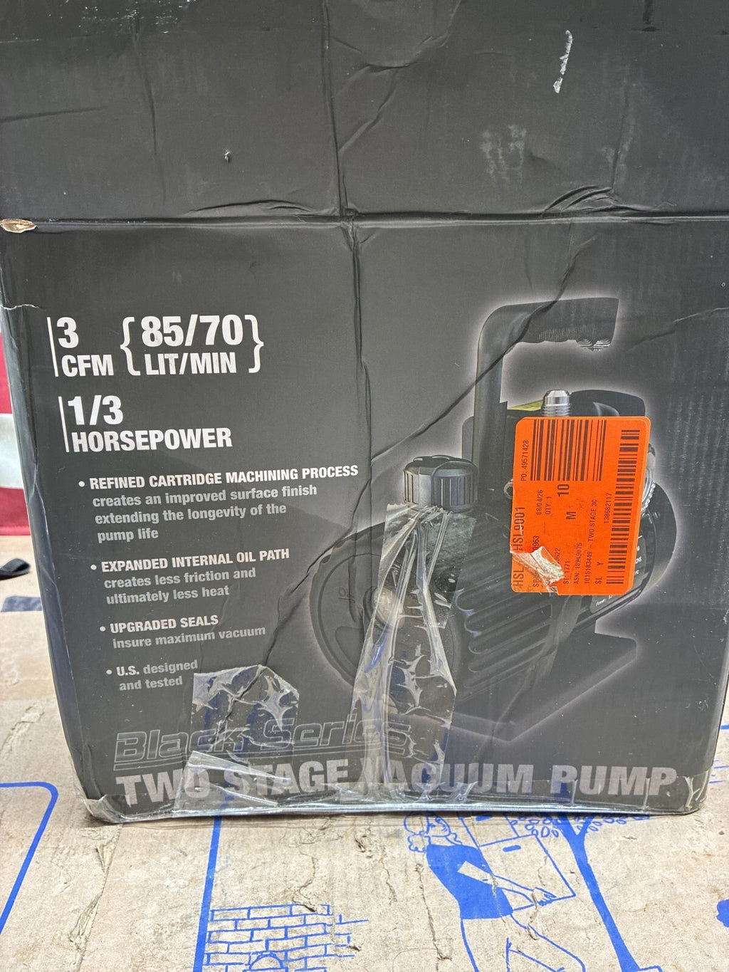 MASTERCOOL Black Series 90063-2V-110-BL 3CFM Vacuum Pump *READ DESCRIPTION*