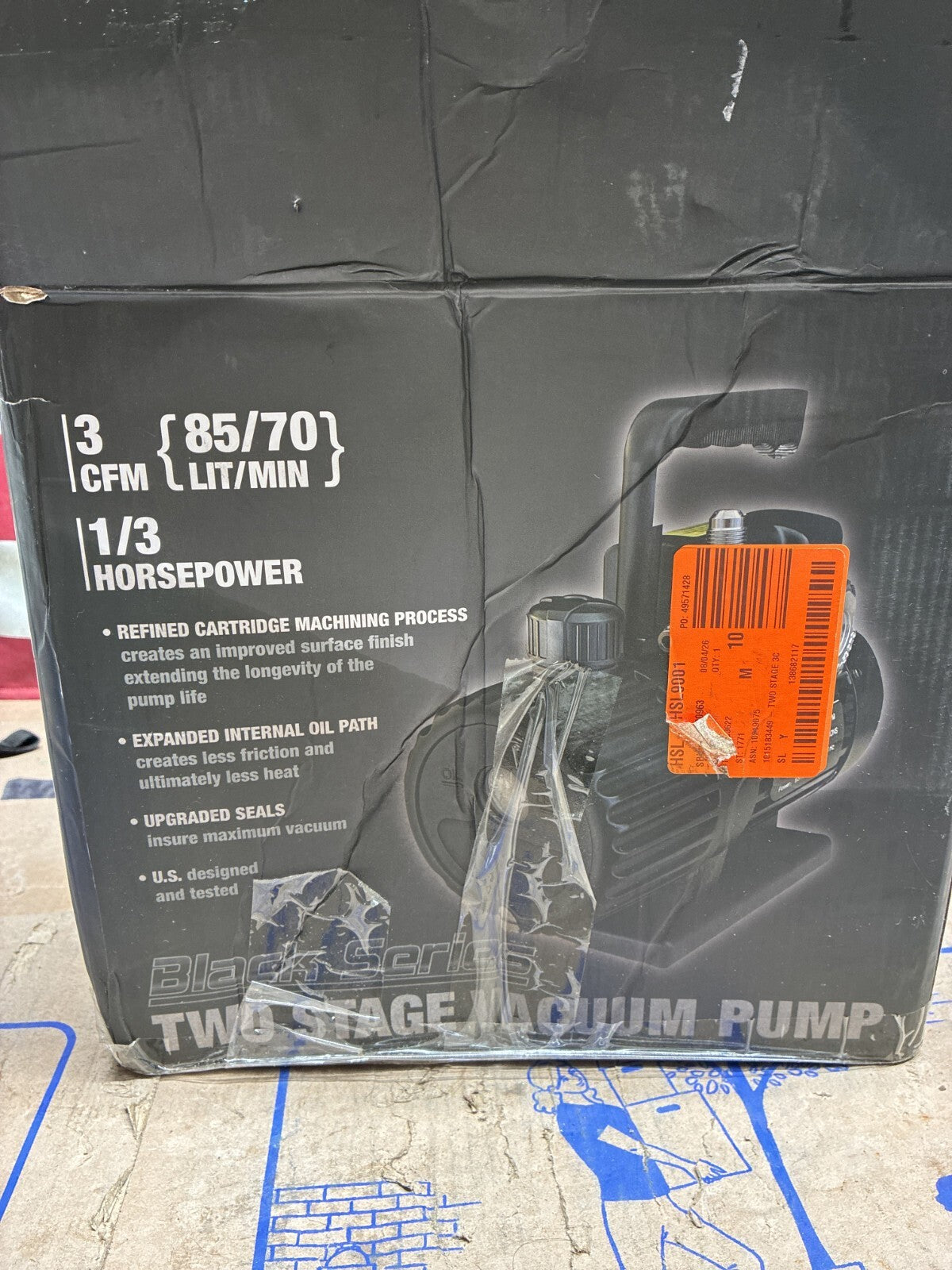 MASTERCOOL Black Series 90063-2V-110-BL 3CFM Vacuum Pump *READ DESCRIPTION*