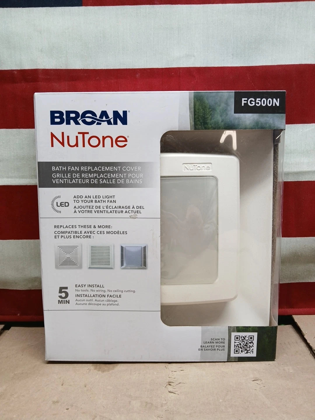 Broan NuTone Bathroom Fan Replacement Cover with Light FG500N in White