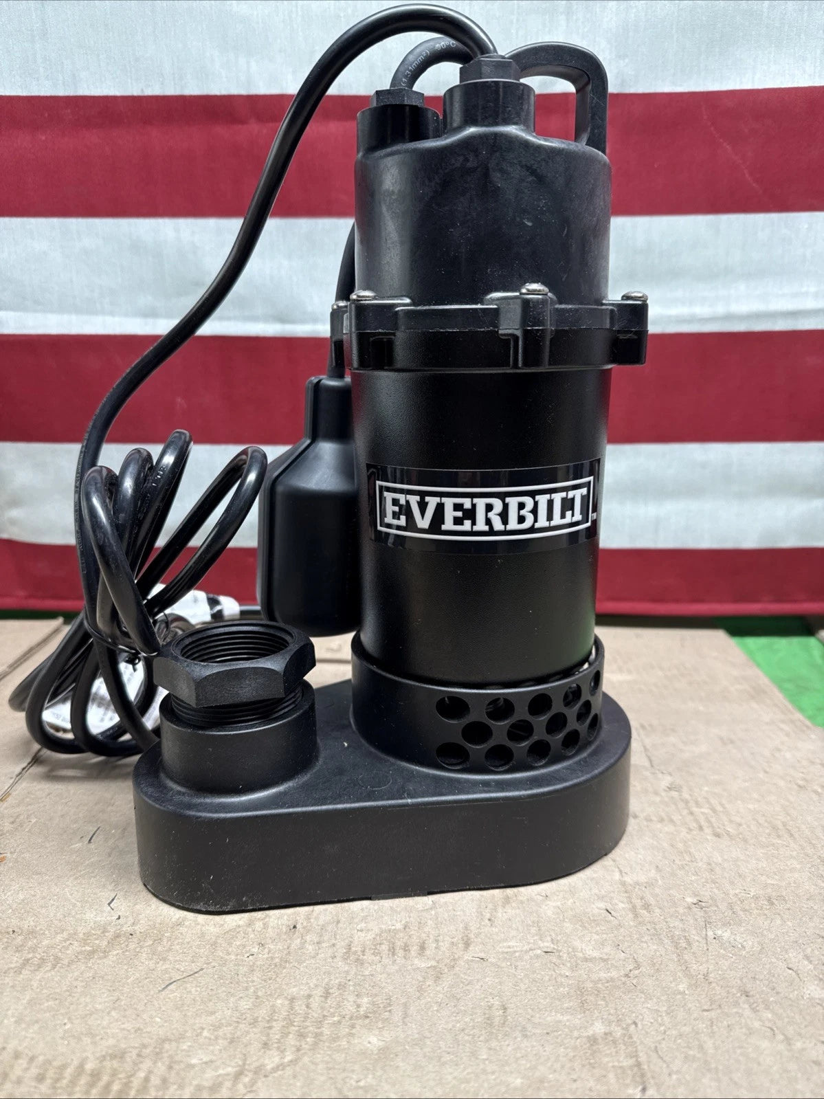 Everbilt 1/4 HP Aluminum Sump Pump w/ Tether Float Switch HDSP25W NEW OPEN BOX.