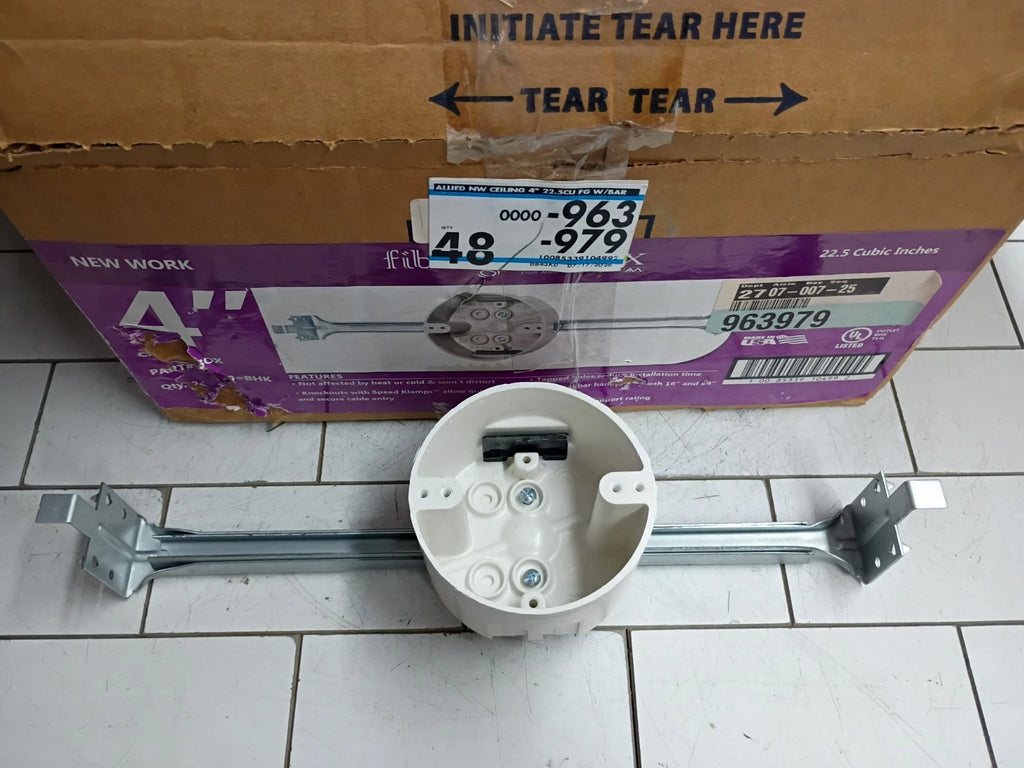 (24 PK) AMP Inc. R9350-BHK Ceiling Box with 16"-24" Bar 22-1/2 cu. in. 4" 50lbs