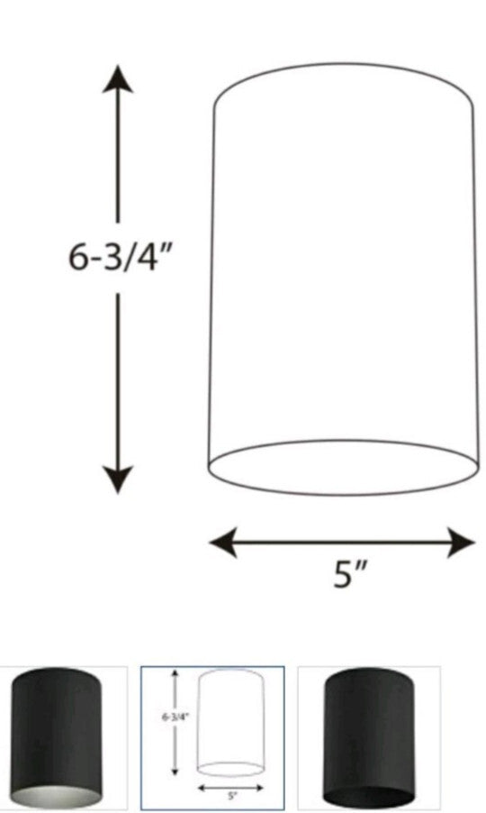 Progress Lighting Cylinder 1 Light Flush Mount Outdoor Ceiling Fixture - 5" W OB