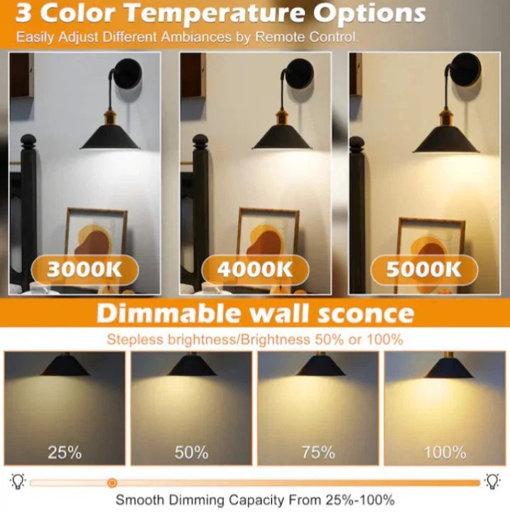 2-pack of 8.7-inch black LED wall sconces Open Box