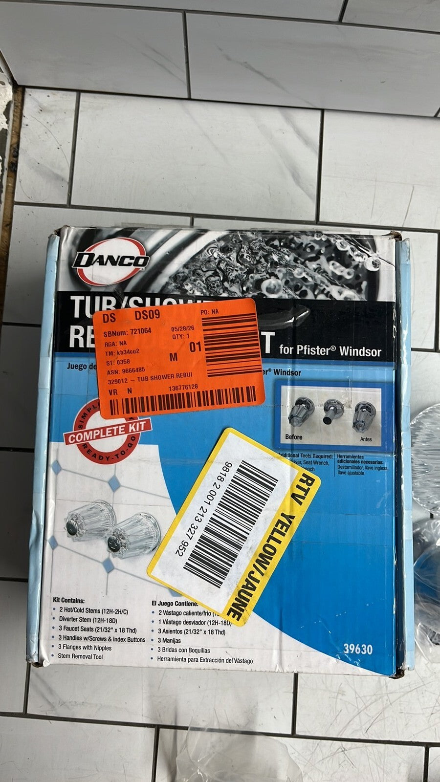 Danco 39630 Tub/Shower Remodeling Kit for Pfister Windsor OPEN BOX