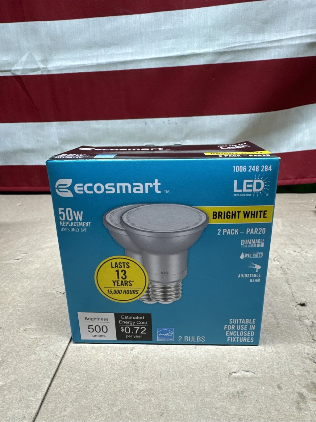 (12-pack) EcoSmart Equivalent PAR20 Dimmable Adjustable Beam Angle LED LightBulb