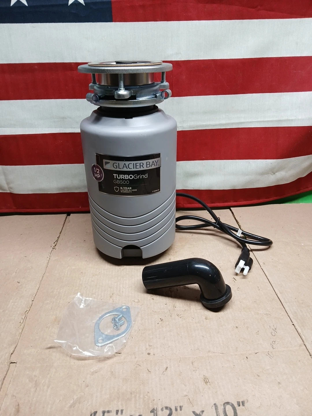 Glacier Bay GB500 Turbo Grind 1/2hp Garbage Disposal Continuous Feed Open Box