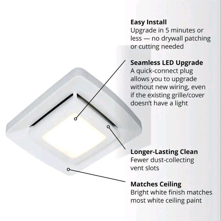 Broan NuTone FG500N LED Grille Upgrade For Bathroom Ventilation Fans