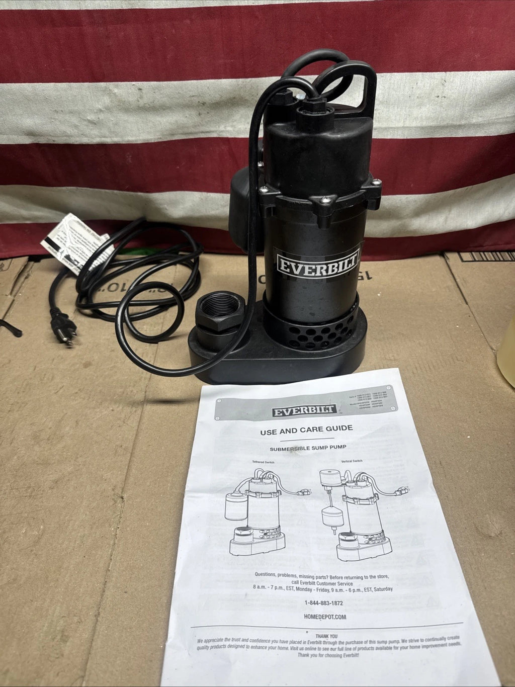 Everbilt HDSP50W 1/2 HP Submersible Aluminum Sump Pump with Tethered Switch OB