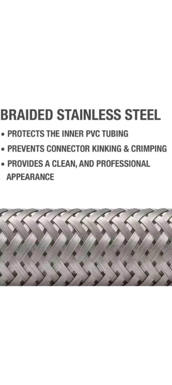 6PK Braided Stainless Steel Faucet Supply Lines 3/8 x 1/2 x 20inch