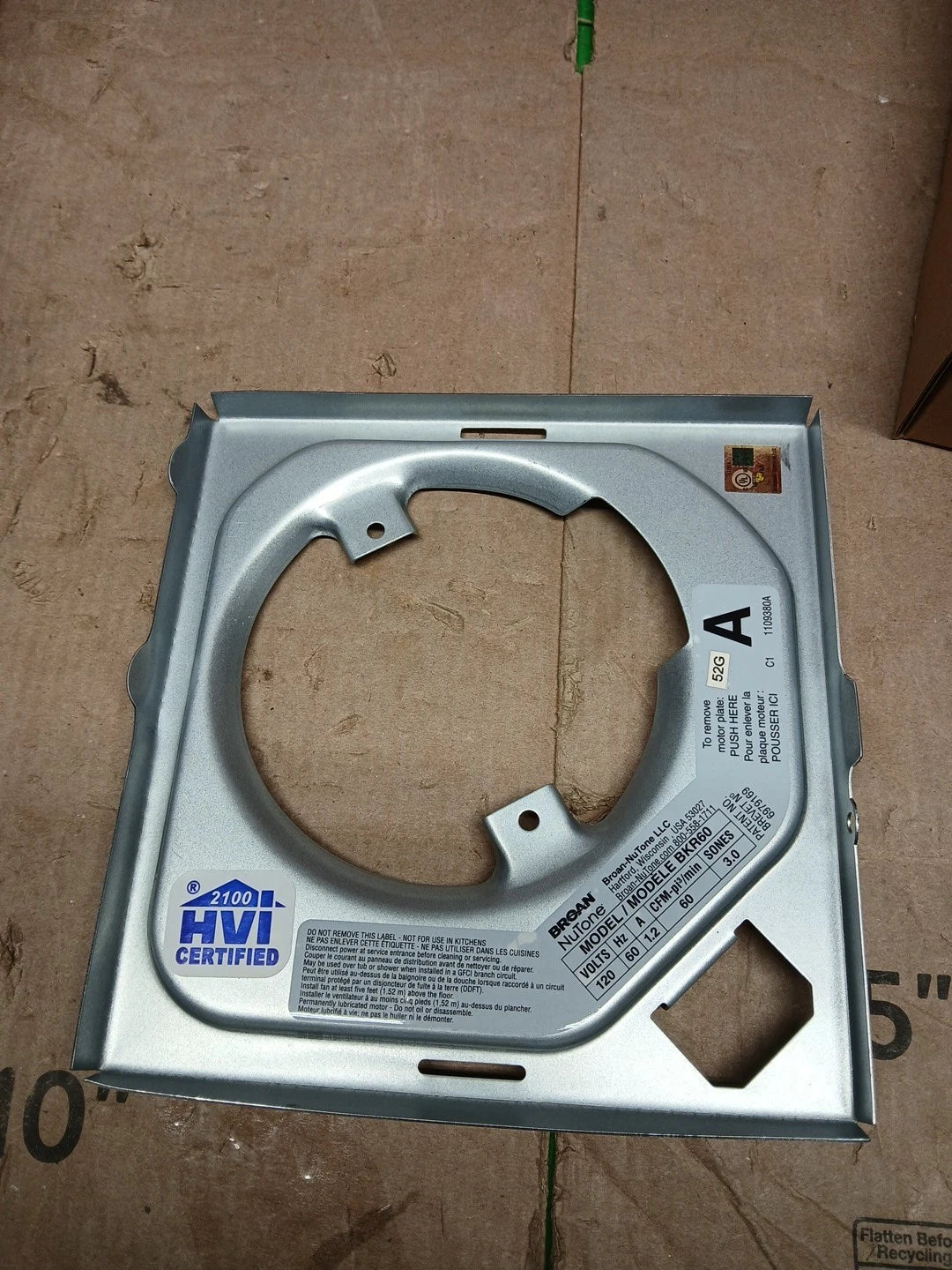 Broan-NuTone BKR60 QuicKit Bath Fan Motor w/ Grille Upgrade Kit 60 CFM 2.5.