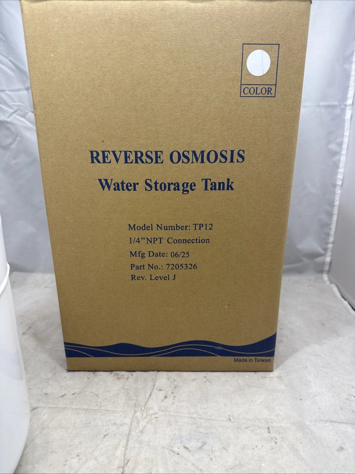 Reverse Osmosis Water Storage Tank TP-12 1/4" NPT Connection 7205326 Open Box