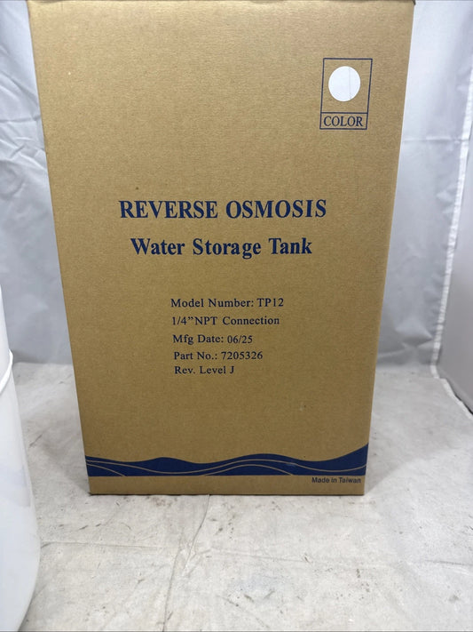 Reverse Osmosis Water Storage Tank TP-12 1/4" NPT Connection 7205326 Open Box