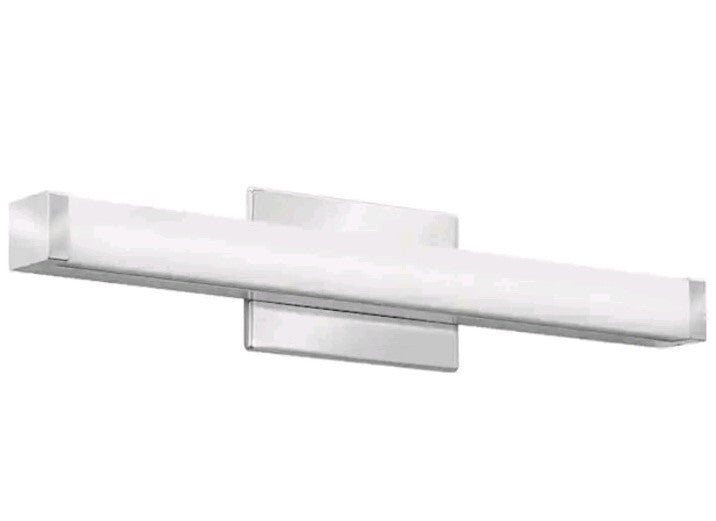 4pk Contemporary Square 3K LED Vanity Light, 2-Foot, Brushed Nickel, 24-Inch OB