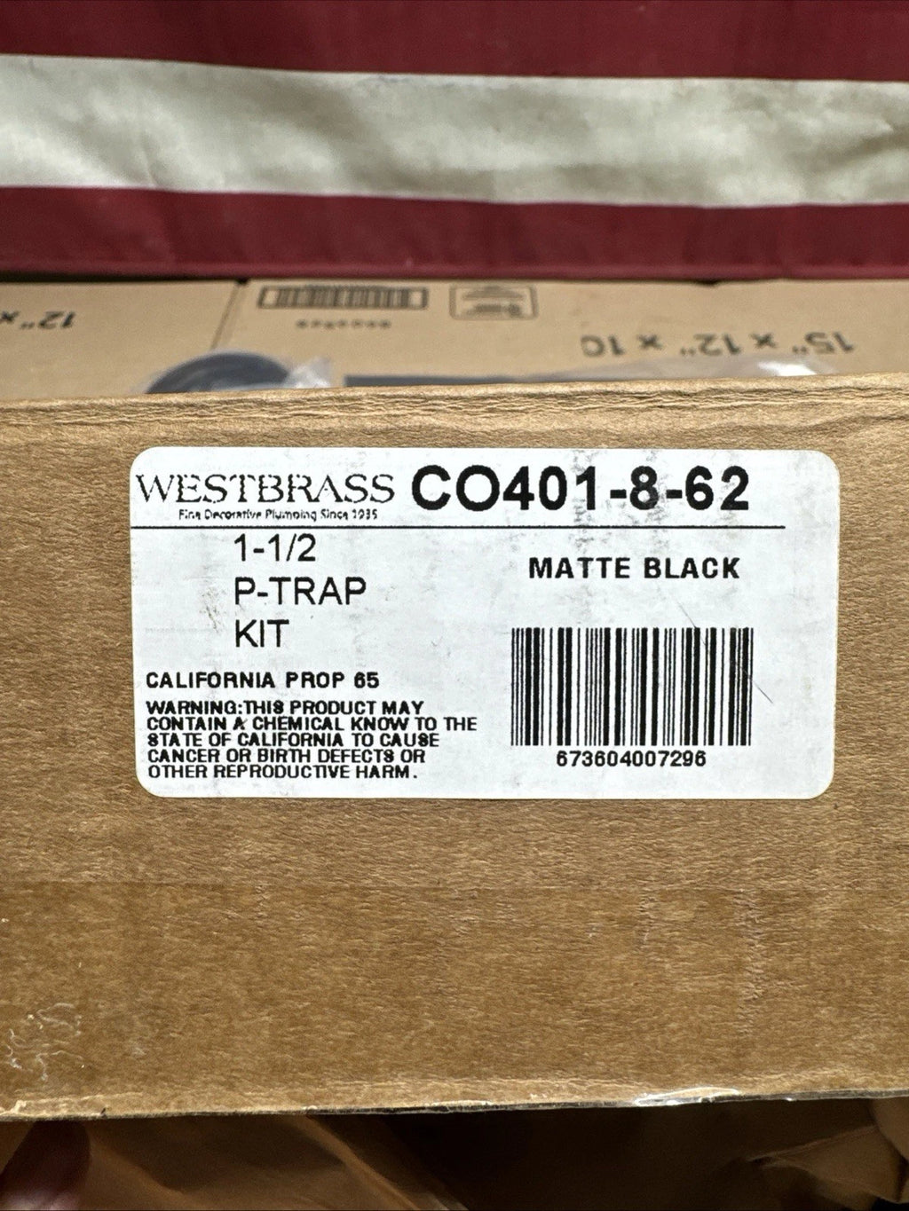 Westbrass CO400-8-12 1-1/2" Brass Bathroom Sink P-Trap with 8" Slip Joint Tube.
