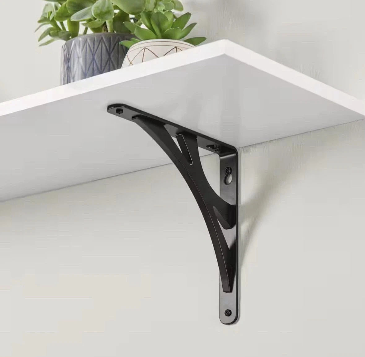 7-Pack Everbilt 8 in. Black Contempo Steel Shelf Bracket