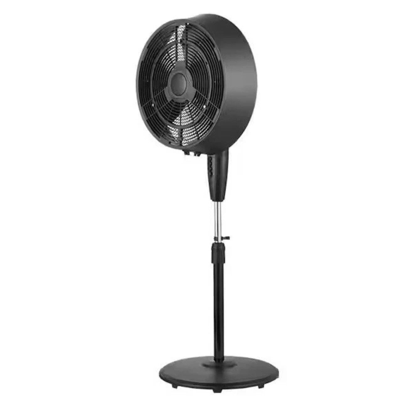 Pelonis 18 in. 3-Speed Outdoor Misting Pedestal Fan 1600 CFM Black.