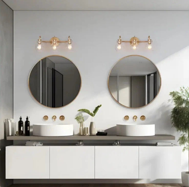 22 In Modern 3 Light Gold Vanity Light Fixture
