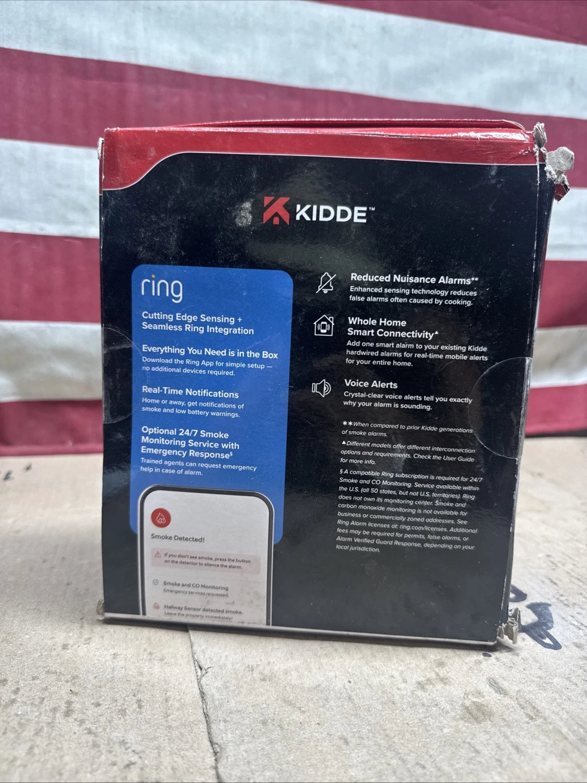New Kidde Wired Smart Smoke Alarm with Ring Alerts Model RGSAR-RW.